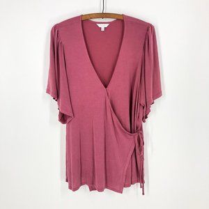 Lucky Brand Pink Wrap Blouse Sz 1X